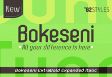 Bokeseni ExtraBold Expanded Italic Font