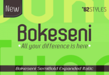 Bokeseni SemiBold Expanded Italic Font