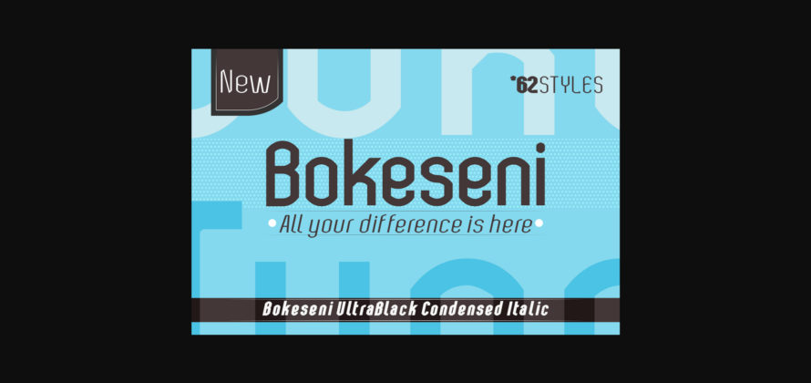 Bokeseni UltraBlack Condensed Italic Font Poster 1