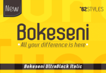 Bokeseni UltraBlack Italic Font