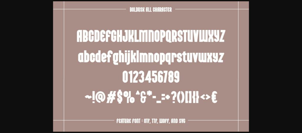 Boldusk Font Poster 10