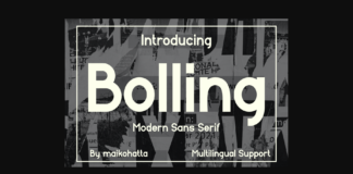 Bolling Font Poster 1