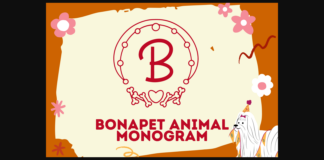 Bonapet Animal Monogram Font Poster 1