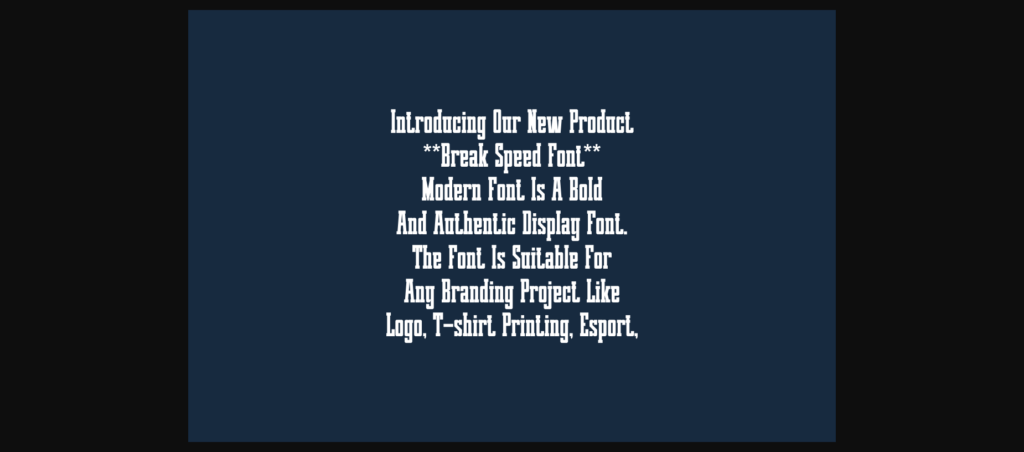 Breakspeed Font Poster 5