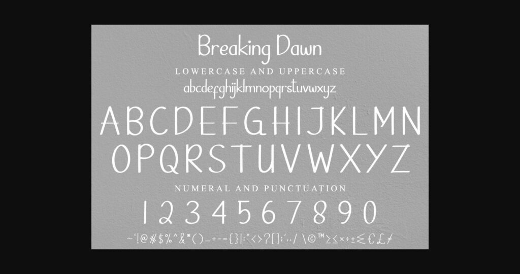 Breaking Dawn Font Poster 11