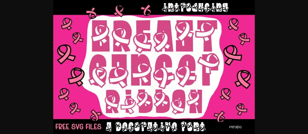 Breast Cancer Ribbon Font Poster 3