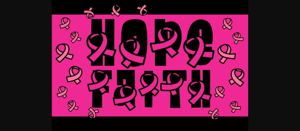 Breast Cancer Ribbon Font Poster 4