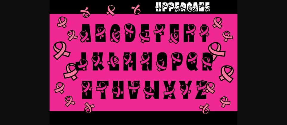 Breast Cancer Ribbon Font Poster 5