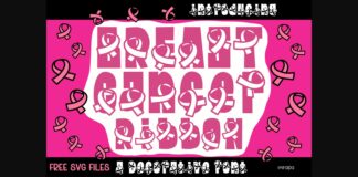 Breast Cancer Ribbon Font Poster 1