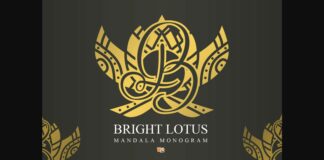 Bright Lotus Mandala Monogram Font Poster 1