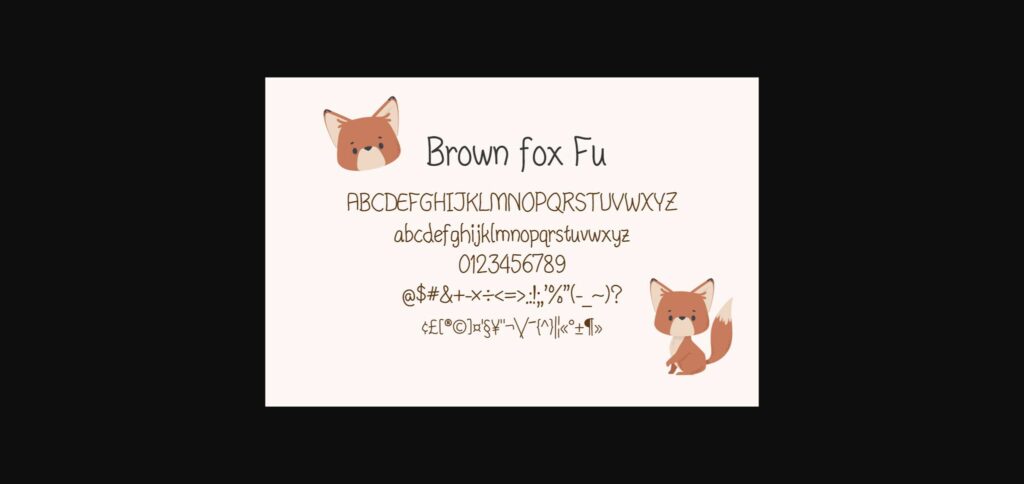 Brown Fox Fu Font Poster 4