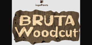 Bruta Woodcut Font Poster 1