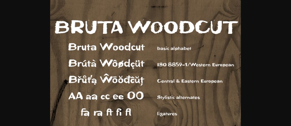 Bruta Woodcut Font Poster 7