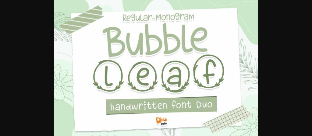 Bubble Leaf Font Poster 3