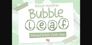 Bubble Leaf Font Poster 1