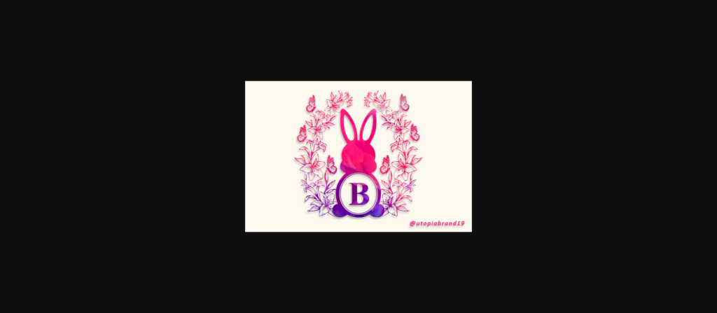 Bunny Flowers Monogram Font Poster 1