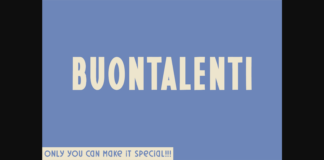 Buontalenti Font Poster 1