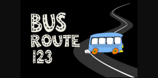 Bus Route 123 Font Poster 1