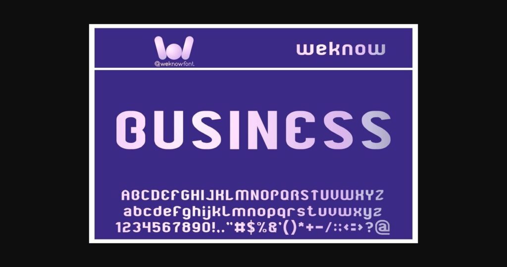 Business Font Poster 1