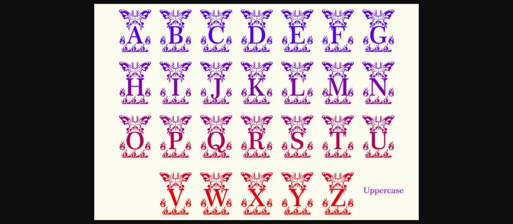 Butterfly Fire Monogram Font Poster 6