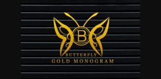 Butterfly Gold Monogram Font Poster 1