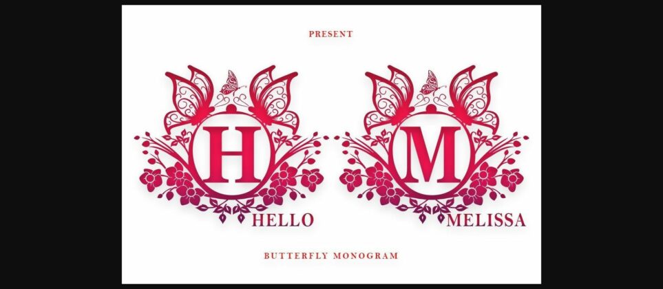 Butterfly Monogram Font Poster 4