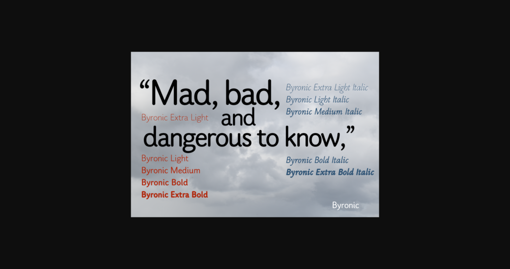 Byronic Font Poster 5