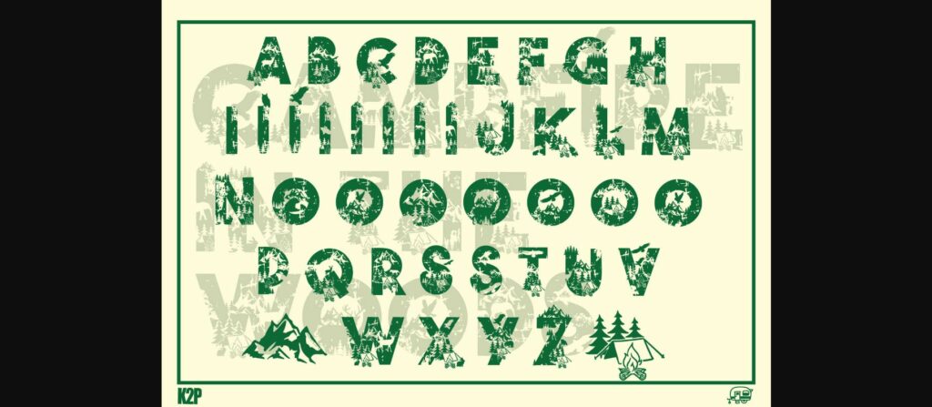 Campfire in the Woods Font Poster 4