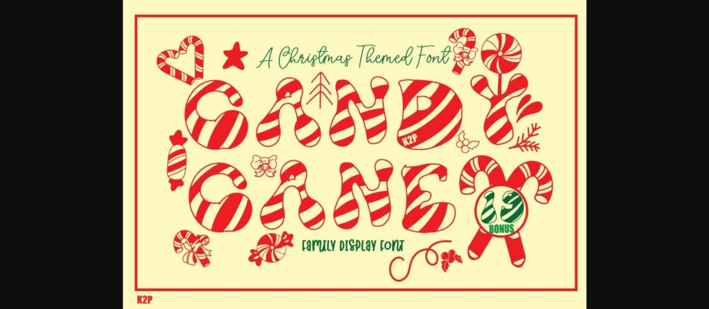 Candy Cane Font Poster 1