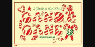 Candy Cane Font Poster 1