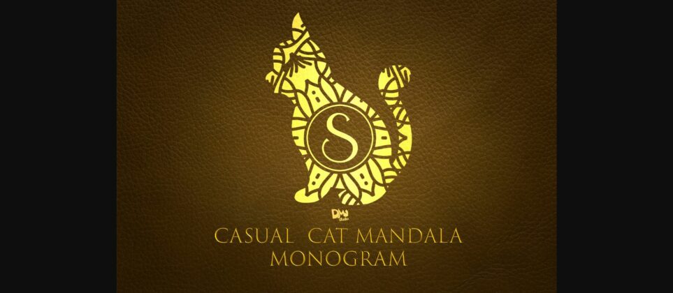 Casual Cat Mandala Monogram Font Poster 3