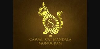 Casual Cat Mandala Monogram Font Poster 1