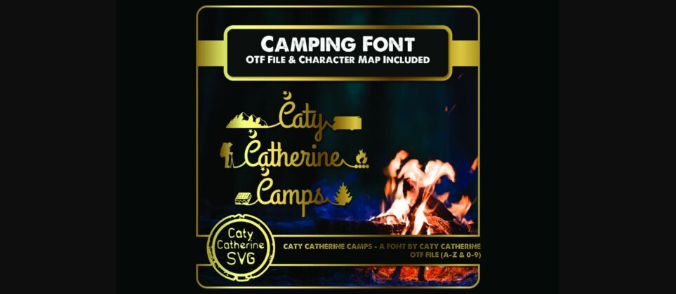 Caty Catherine Camping Font Poster 3