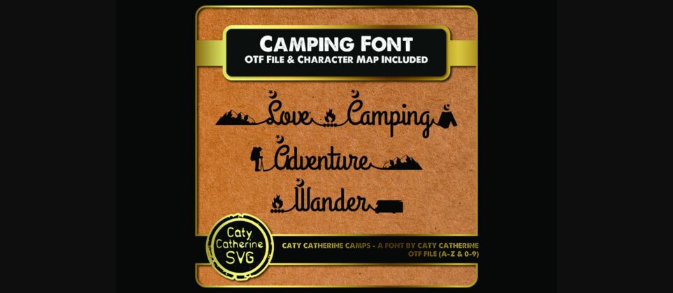 Caty Catherine Camping Font Poster 5