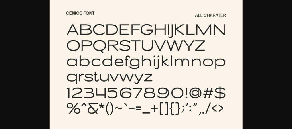 Cenios Font Poster 10