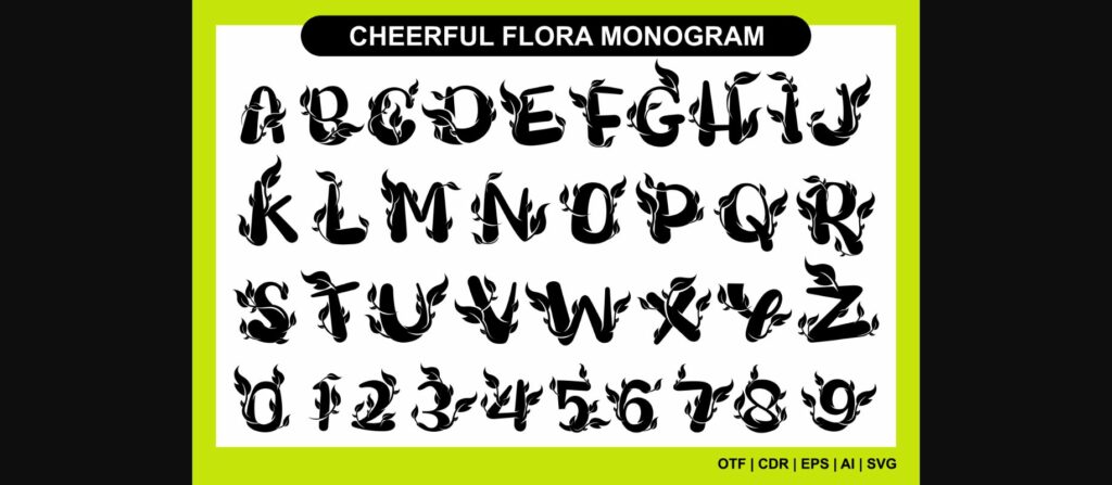 Cheerful Flora Monogram Font Poster 3