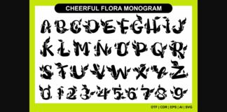 Cheerful Flora Monogram Font Poster 1