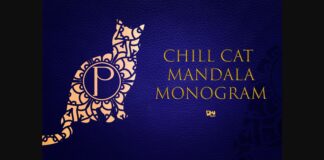 Chill Cat Mandala Monogram Font Poster 1