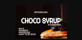 Choco Syrup Strawberry Font Poster 1