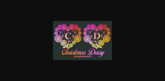 Christmas Daisy Monogram Font Poster 1