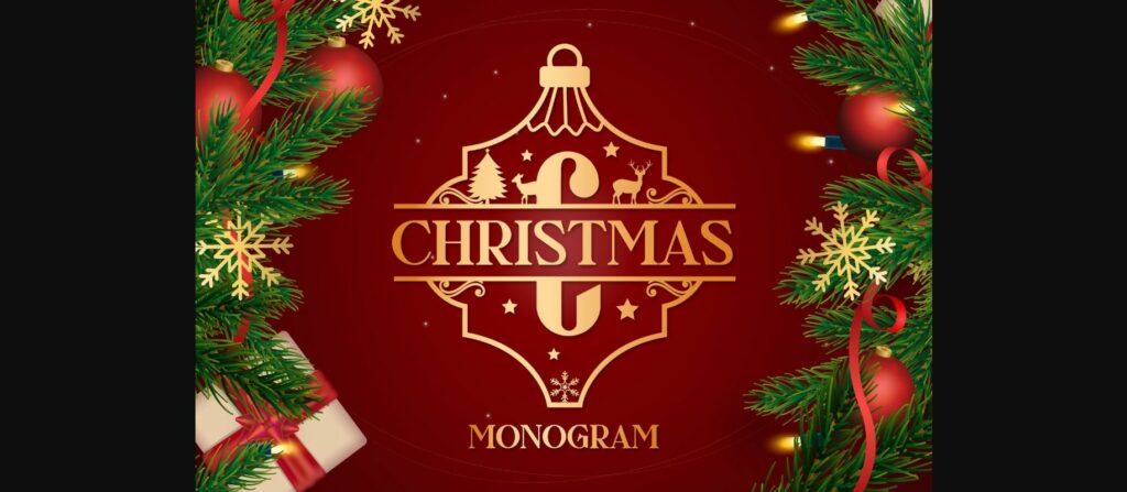 Christmas Monogram Font Poster 3