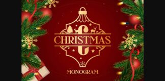 Christmas Monogram Font Poster 1