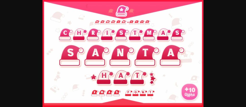 Christmas Santa Hat Font Poster 3