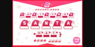 Christmas Santa Hat Font Poster 1