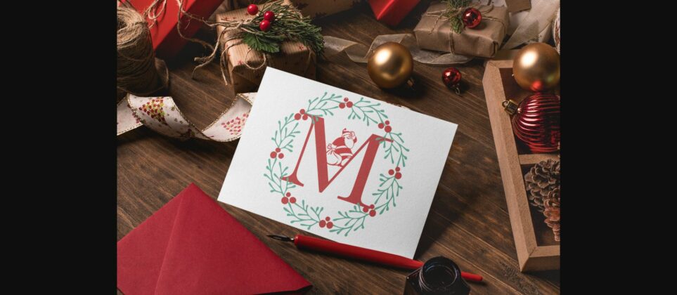 Christmas Santa Monogram Font Poster 4