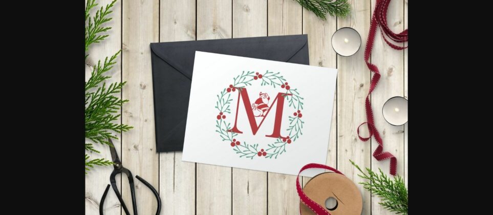 Christmas Santa Monogram Font Poster 10