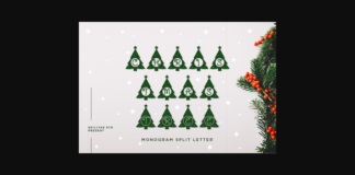 Christmas Tree Monogram Font Poster 1