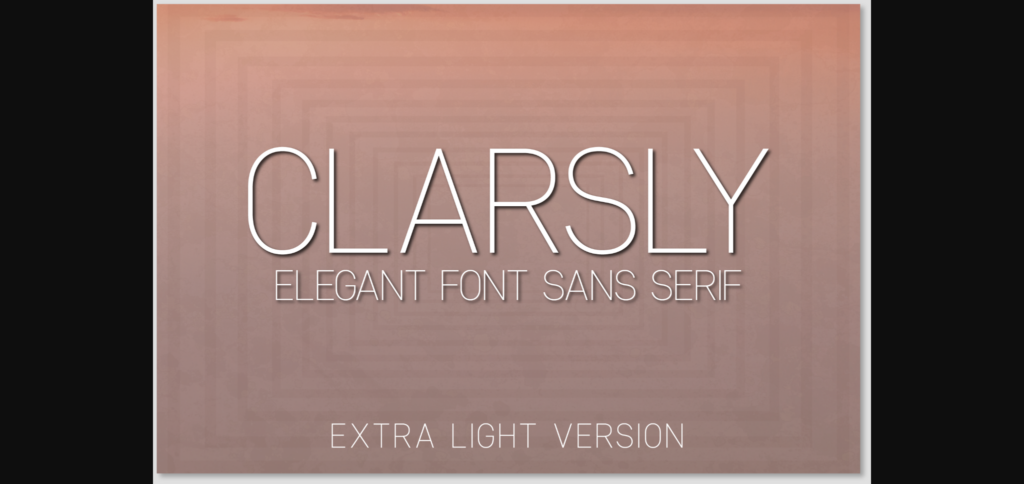 Clarsly Extra Light Font Poster 1