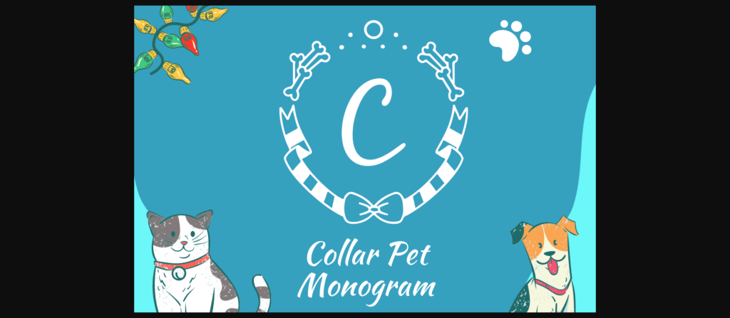 Collar Pet Monogram Font Poster 3