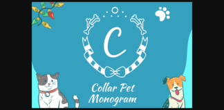 Collar Pet Monogram Font Poster 1